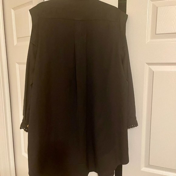 Chloé Mock-Neck Gabardine Long-Sleeve Shift Dress - Picture 7 of 8